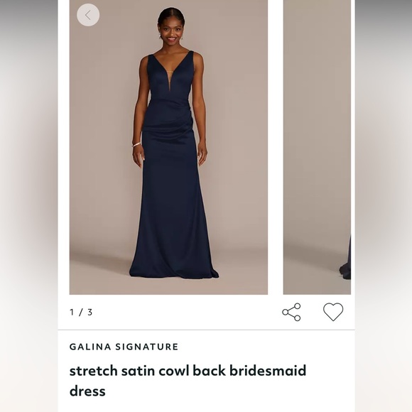 GALINA SIGNATURE stretch satin cowl back bridesmaid dress David’s Bridal - Picture 1 of 5